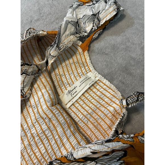 Anthropologie x Alexandra Farmer Smocked Floral Dress Size Large - Picture 2 of 7